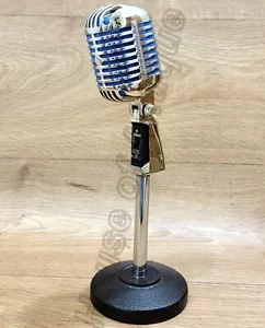 Professional Antique Replica Dynamic Vintage Metal Grill Microphone With Stand. - Picture 1 of 11