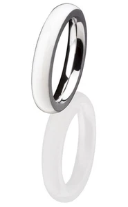 EDvita Ring von Ernstes Design Vorsteckring Keramikring weiß 4 mm R276 schmaler - Bild 1 von 10