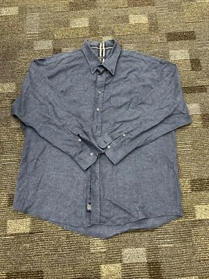 Burberry England London Navy Denim Color Shirt Size XXL 100%  Cotton Flannel - Image 1 of 4