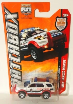 Matchbox 60TH Anniversary Ford Explorer Fire Chief Rescue MBX 2012 New Sealed - Image 1 of 3