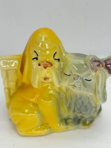 Shawnee Art Pottery fioriera per cani 611 USA segugio e pechinese 4,25 pollici vintage - Foto 1 di 8