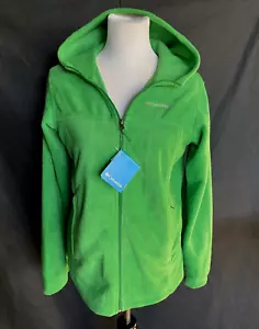 COLUMBIA Junior Youth Size XL (18/20) Vivid Green Full Zip Fleece Hoodie Jacket - Picture 1 of 9