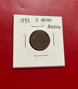 1893 TWO HELLER AUSTRIA COIN - NICE WORLD COIN !!! - Picture 1 of 2
