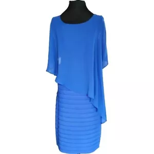 Frank Lyman Royal Saphire Chiffon Cape Cocktailkleid Damengröße 10 - Bild 1 von 8