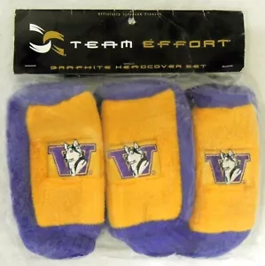 UW University of Washington Huskies Graphite Golf Club Head Cover Set NEW - Picture 1 of 3