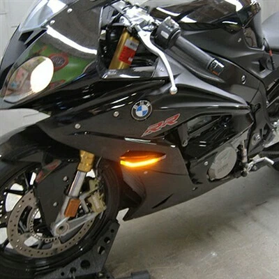 BMW S1000RR LED sinais de mudança de direção dianteiros novos ciclos de raiva luz NRC LED corrida  - Imagem 1 de 4