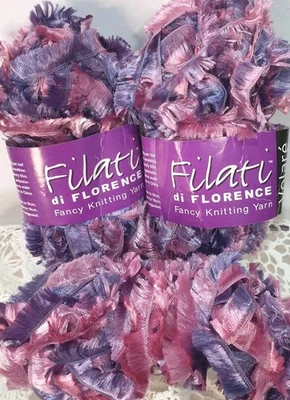 Filati Knitting Yarn 2X50g, 1X30g. Purples And Pinks - image 1 of 3