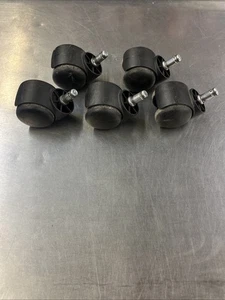 USED - Office Chair Wheels Replacement 5 Pcs 2 Inch Plastic Casters Heavy Duty - Picture 1 of 5