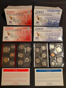 2001 US Mint Uncirculated Coin Set P & D Mints 20 Coins w/ State Quarters COA - Picture 1 of 2