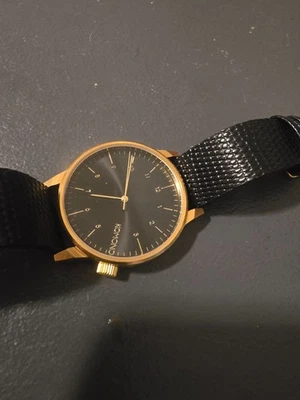 KOMONO THE WINSTON Quartz Watch Leather Band Minimalistic Dial New Battery - Image 1 of 4