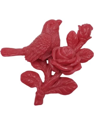 Broche prendedor pájaro y rosa rojo diseño floral T2710 FMHJ2 Foto 1 de 4