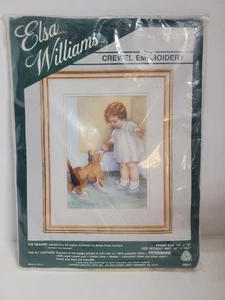 "Kit de bordado crewel para niña y perro Elsa Williams The Reward 10""x13,5"" nuevo en paquete de colección" - Imagen 1 de 3