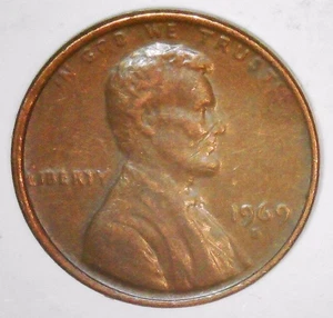 Mint Error!  1969 D Lincoln Cent - BN - NO FG - Circulated ( B2) - Picture 1 of 3