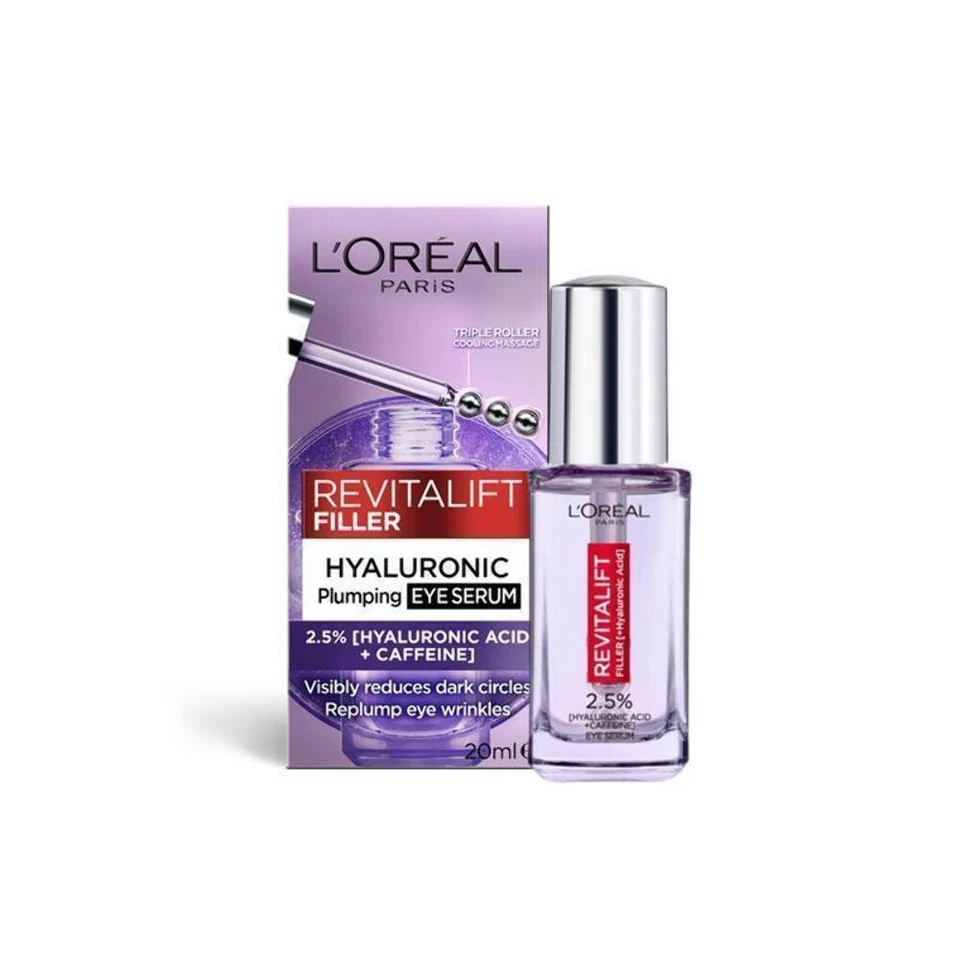 L'Oreal Paris Revitalift Filler 2.5% Hyaluronic Acid and Caffeine Eye Serum 20ml (AA407400)