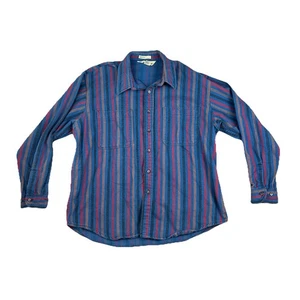 Vintage Big Mac Flannel Shirt Long Sleeve Button Up Striped Cotton size XL 90s - Picture 1 of 9