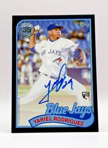 Yariel Rodriguez RC 2024 Topps Update 1989 Topps Autograph Black /199 Blue Jays - Picture 1 of 2
