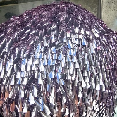 2 Yard Lot Unique Sequin Fabric For Sewing   2 WAY STRETCH MESH BASE - Image 1 of 4