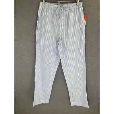 Pantalones para dormir pijama a rayas azules St John's Bay talla M algodón bolsillos cordón Foto 1 de 4