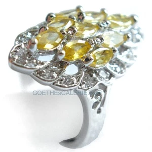 Ring CITRIN SAPHIRE 925 SILBER Cocktailring Damenring Edelsteine gelb NEU Traum! - Bild 1 von 1