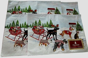 CHRISTMAS PLACEMAT'S ~ 13" x 18" ~ SANTA'S SLED/ HOLIDAY PETS ~ Set of 4 - Picture 1 of 1