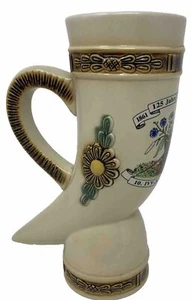 VTG German Beer Stein Mug Horn Shape W/Caveman Troll - Picture 1 of 4
