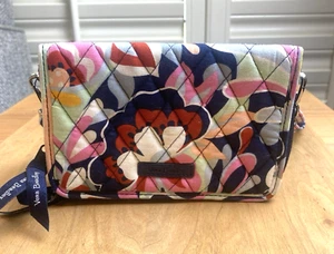 NUEVO SIN ETIQUETAS - Vera Bradley - Cartera Pequeña RFID - Mod Paisley Doble Pliegue Acolchado Floral Cremallera - Imagen 1 de 12