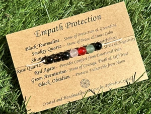 EMPATH PROTECTION SUPPORT Intention Bracelet Crystal Bracelet Healing Bracelet - Picture 1 of 7