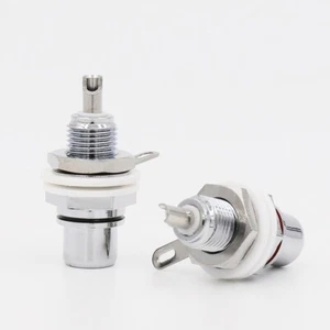 4pcs Rhodium Plated RCA Female Chassis Socket HIFI Amplifier Audio Terminal Jack - Picture 1 of 5