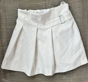 ZARA Kids Girls Size 7 Pleated Skirt Cream Zip Closure Adjustable Waist - Picture 1 of 4