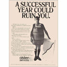 1969 Olsten Services: A Successful Year Could Ruin You Vintage Print Ad