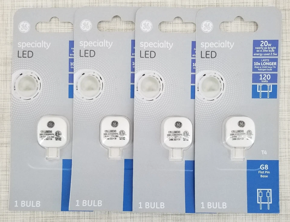 GE 93129078 Bombilla LED Especial, Base de pasador plano T4, 2,5 vatios - Cantidad 4 Foto 1 de 3