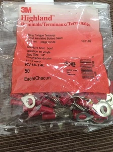 New 3M Ring Tongue Terminal RV18-14L 50 Pcs - Picture 1 of 2