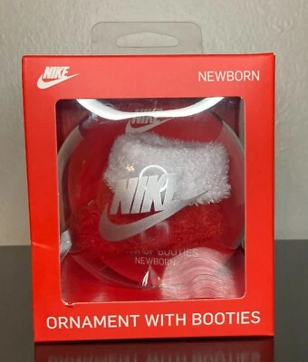 Nike Baby Christmas Booties & Ornament in GIFT BOX, Size 0-6 Months, Red/White  - Image 1 of 4