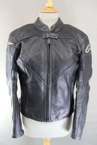 ALPINESTARS STELLA BLACK COW LEATHER BIKER JACKET WITH THERMAL LINING: SIZE 12 - Picture 1 of 9