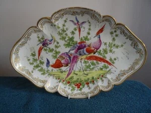 Antique Chelsea Porcelain Tray Decorated With Birds Of Paradise - Picture 1 of 9