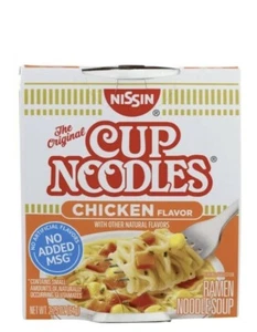 12 Nissin Noodles Chicken Flavor Ramen Noodle Soup Cups 2.5 Oz Each - Picture 1 of 4