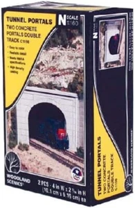 Woodland 1156 Escala N Hormigón Doble Túnel Portal 2 Piezas Nuevo Envío Gratis - Imagen 1 de 3