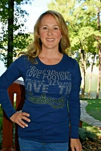 Seahawks Real Women Love  Football bling shirt XS S M L XL XXL 1X 2X 3X 4X 5X  - Picture 1 of 8
