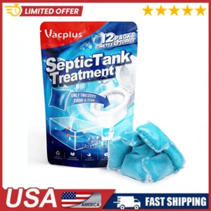 Septic Tank Treatment 12 Pcs for 1 Year Supply Dissolvable Packs Easy Operation - Picture 1 of 24