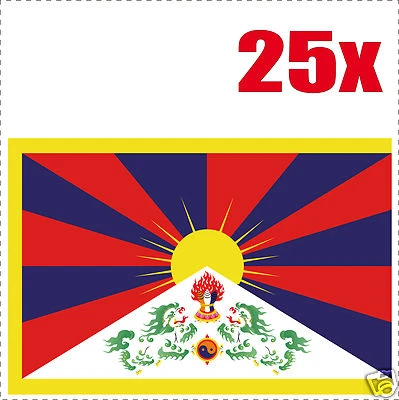 SAFIRMES Tibet drapeau 25 stickers autocollants en vinyl et mélange de tailles