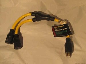 TwoFer Molded with molded L5-20 Connectors Yellow/Black 2 ft - Picture 1 of 1