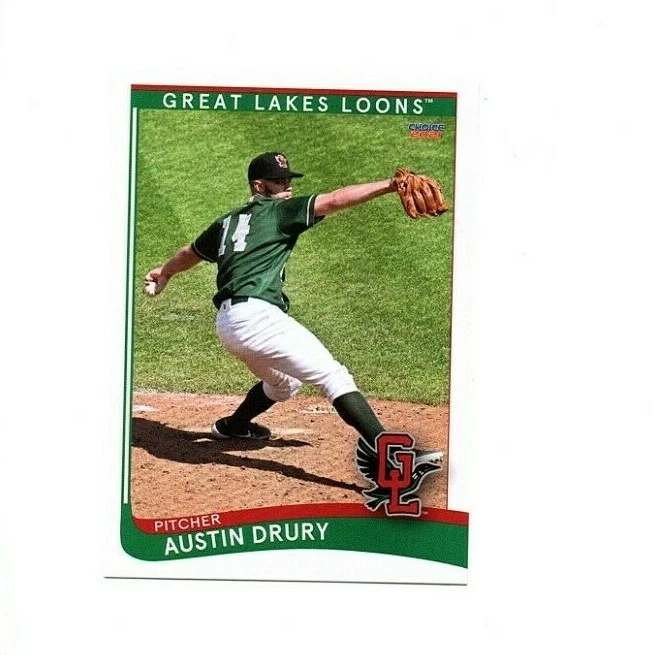 Austin Drury 2021 Great Lakes Loons Baseball team card Land O Lakes Florida - Image 1 of 1