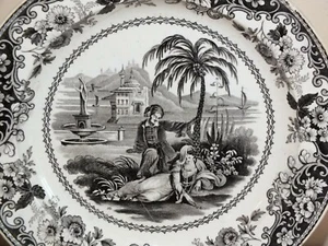 Assiette Creil avant 1850 Scène romantique orientaliste n°46 - Foto 1 di 4