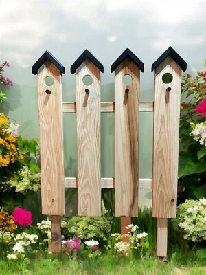 Picket Fence Garden Faux Bird House - Image 1 of 2
