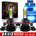 2Pc H13 9008 Led Headlight Super Bright Bulbs Kit 420000Lm Blue Hi-Lo Beam 8000K