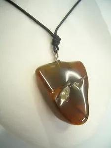 Ciondolo in Argento 925 con AGATA naturale e girocollo - pendente pietra dura - Foto 1 di 7