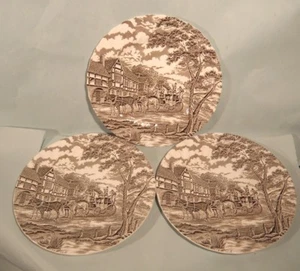 Antique Myott Royal Mail Plates Dinner Set of Three 10" Staffordshire Mint! Nice - Picture 1 of 7