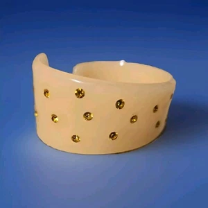 Bangle Orange Cuff Bracelet With Orange Rhinestones - Picture 1 of 8