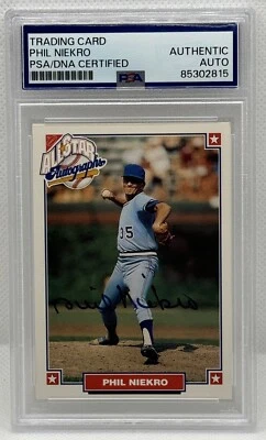 PSA DNA Phil Niekro Signed Certified 1993 Nabisco All Star Autographs HOF - Image 1 of 2