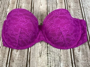 VICTORIA'S SECRET Women's 34C Multi-Way Purple Lace Strapless Bra EUC - Picture 1 of 4